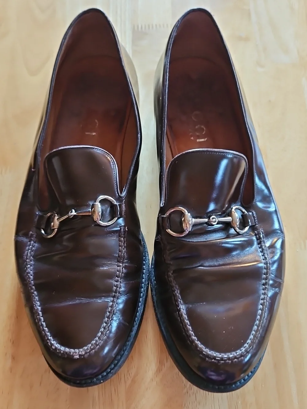 Gucci Brown Leather Horsebit Loafers